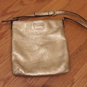Kate Spade gold metallic leather crossbody bag